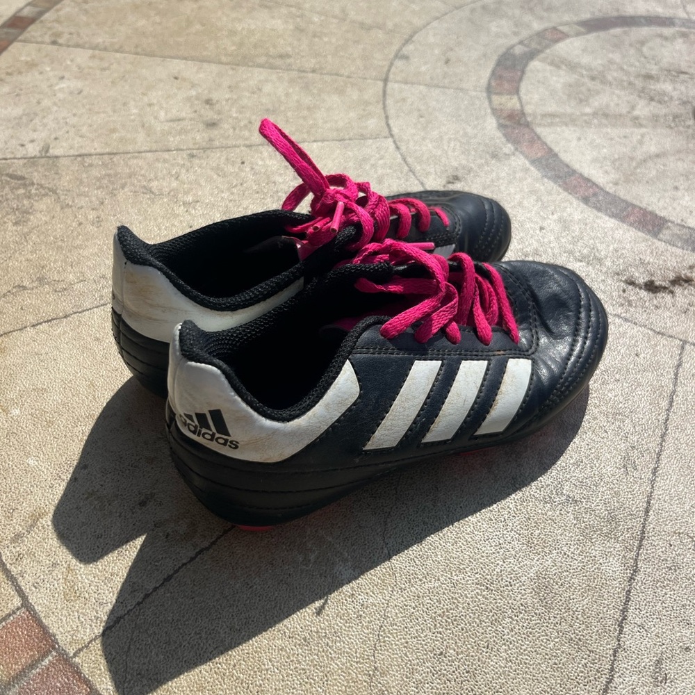Adidas Kids Black and Pink Shoes